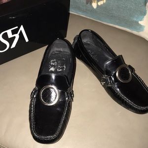 Cole Haan black patent leather loafers . Size 6